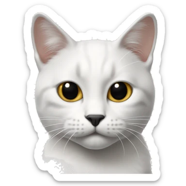 Un gato blanco con manchas negras que tenga sombr sticker