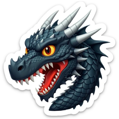 black angry dragon sticker