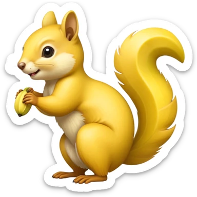 A banana and a squirrel fused together sticker