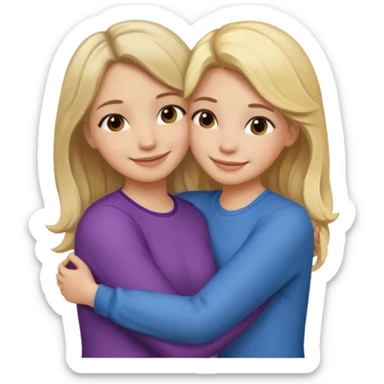 Make me and my friend hug (blonde girl and brunette girl) sticker
