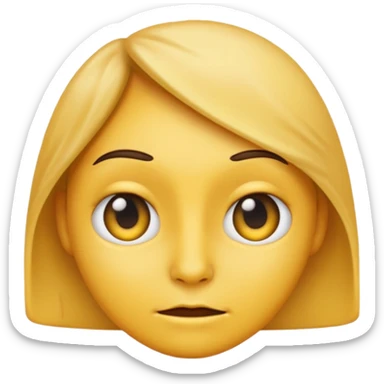 A regular emoji giving a side eye to the viewer sticker