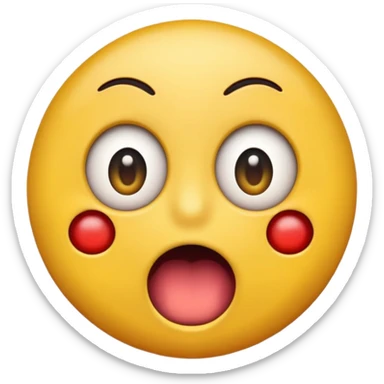 cartoon sticker of a colorful and cheerful shocked and surprised emoji with open mouth, no text, suitable for WhatsApp and Instagram sticker