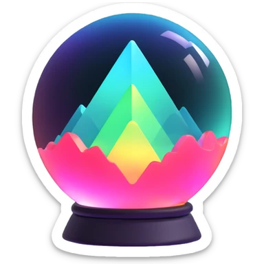 aurora crystal ball, glowing sticker