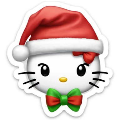 Hello kitty with Christmas hat sticker