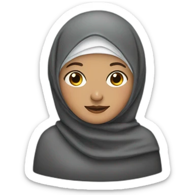 grandma in a hijab and mostash sticker
