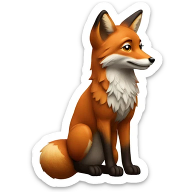 fox side profile full body facing right sticker