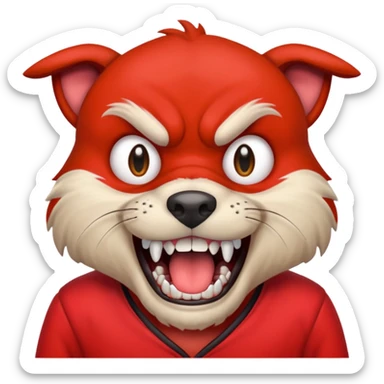 make one sad make one happy and make one mad a dog with red clothers sticker