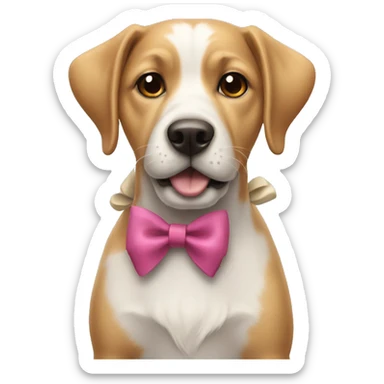 Dog with a bow on it  sticker