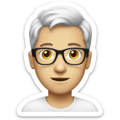 Nerdy white boy with glasses  sticker