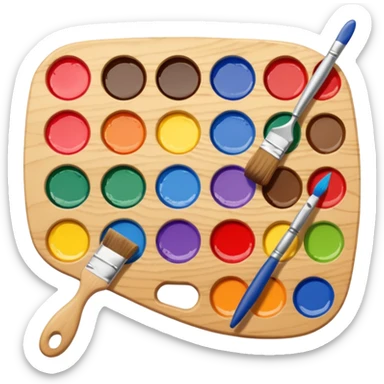 Palette with brush sticker