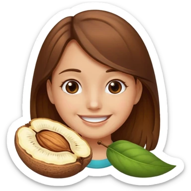 brown haired girl on a cheatnut hporse smiling' sticker
