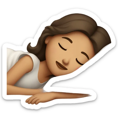 Brunette girl sleeping sticker