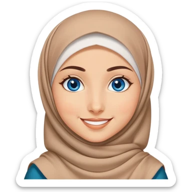Turkish beautiful finish Konya girl blue eyes with hijab dress and ramadan background  sticker