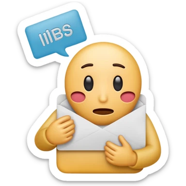 emoji stile iphone 3d di un intestino triste con espressione dolorante e un foglio in mano con la scritta "DIAGNOSI DI IBS", SENZA SFONDO sticker