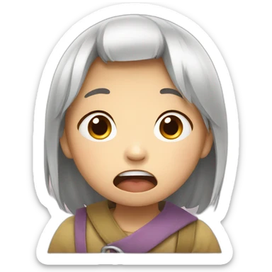 loudly crying asian child sticker