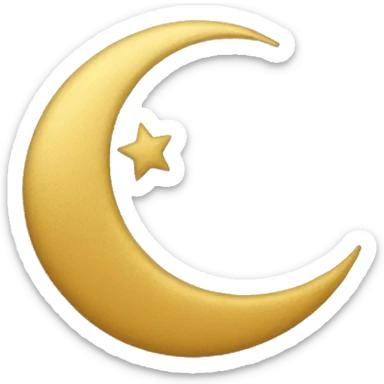golden crescent moon sleeping sticker