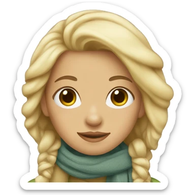 blonde girl wearing scarf with hair down  sticker