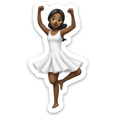 Girl dancing in a white dres sticker