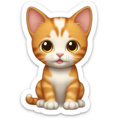 a baby ginger cat full body sticker