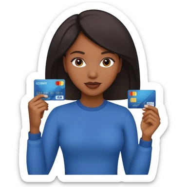 Credit card black women 
hands sticker