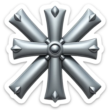 Metal studded cross sticker