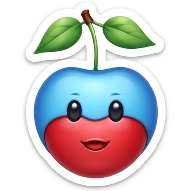 Une  cerise bleu ils 8 sticker