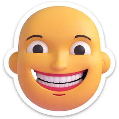 face with a wide grin and dead inside eyes, conveying a forced or hollow smile sticker