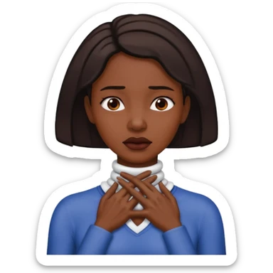 👩🏽 with hands choking her neck sticker