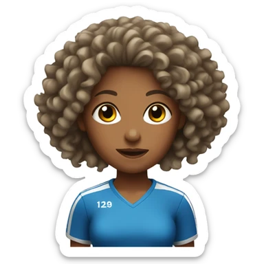 Handball Girl with curly hair  sticker