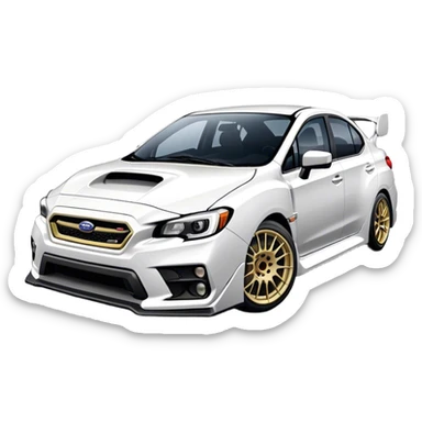 White wrx sti Subaru car sticker