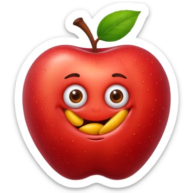 worm make a hole on apple sticker