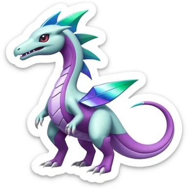Shiny Green and Purple Salazzle-Palkia-Silvally-Dialga-fusion sticker