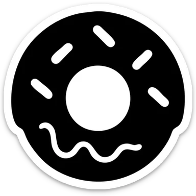 krispy kreme glazed donut, minimal flat icon, light brown with white glaze shine, clean and modern sticker