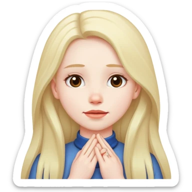 Girl hands across her neck sticker