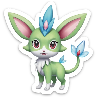  Fey Toony Axew-Celebi-Glaceon-Shaymin-fusion-hybrid sticker