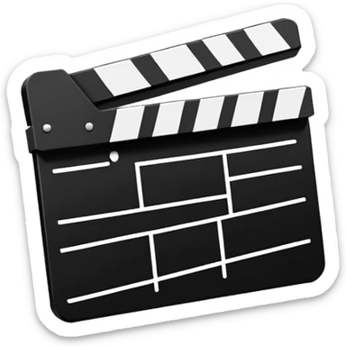 ultra-minimal clapperboard, single line drawing, geometric abstraction, bare essentials only sticker