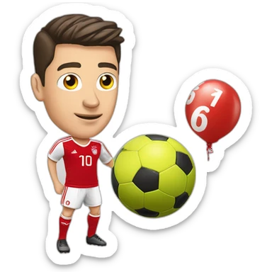 Lewandowski avec un ballon de foot sticker
