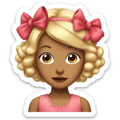 coquette girl with bows in her hair sticker