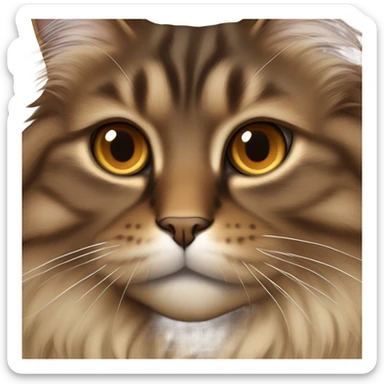  Brown siberian cat and golden eyes sticker