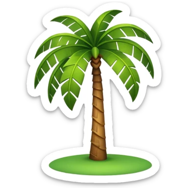 Palm Tree: flat body toony leafs flat floor sticker