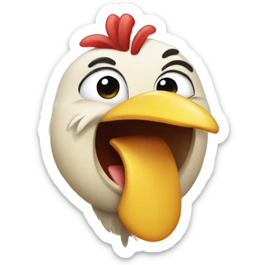chicken laughing sticker