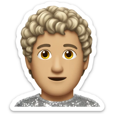 Roger daltry short hair looking to the side wearing sequin shirt  sticker