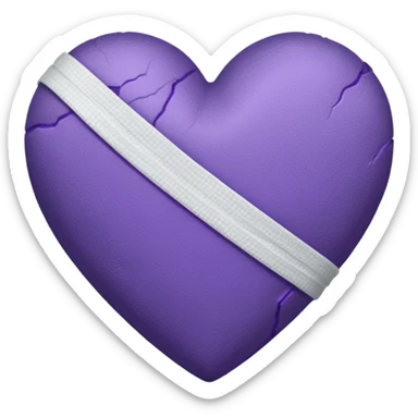 Corazón morado con vendas  sticker