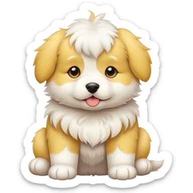 Yellow and white puppy sticker