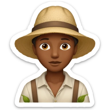 un noir qui travail -dans un champ de coton sticker