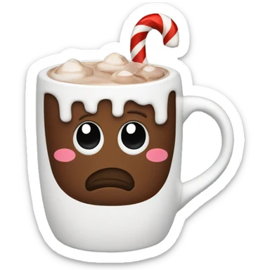 hot chocolate in a christmas mug  sticker