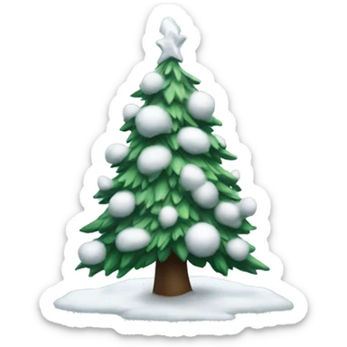Snowy Christmas tree sticker