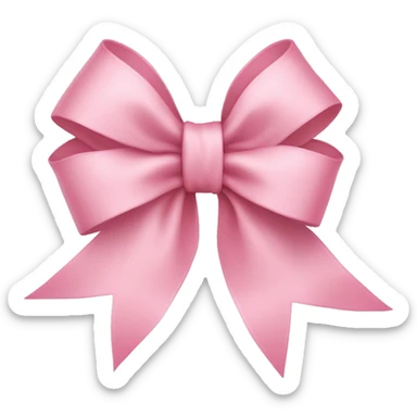 light pink ribbon bow sticker