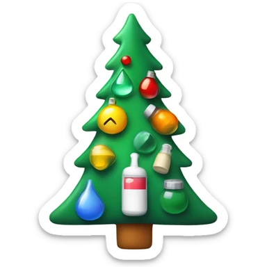 Xmas tree with medications and thermomètre  sticker