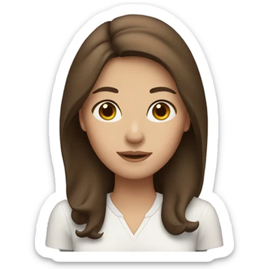 Woman with brown hair and middle part sticker